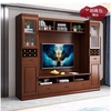 新中式实木电视背景一体柜客厅多功能电视柜中式大户型落地柜墙柜