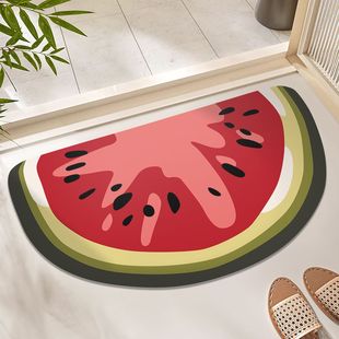 创意水果地垫浴室吸水半圆西瓜地毯卫生间防滑硅藻泥垫厕所踩脚垫