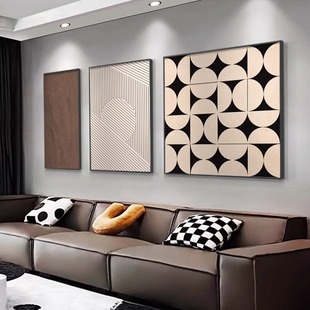 客厅装饰画抽象黑白灰创意，组合沙发背景墙壁画，现代极简约意式挂画