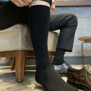 三双商务袜男士长筒加厚丝袜纯色塑形压力袜透气塑形高筒男袜