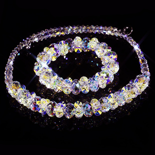 奥地利水晶项链手链首饰套装结婚三件套情人礼物送女友小众设计感