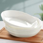 纯白色唐山骨瓷盘子菜盘家用陶瓷碟子圆形白瓷盘饭盘深盘餐盘餐具