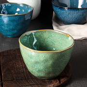 日式窑变陶瓷碗家用米，饭碗沙拉碗面碗大汤碗创意网，红早餐碗水果碗