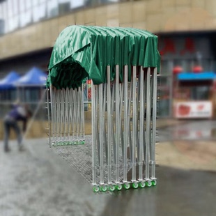 收缩仓库推拉篷户外移动遮阳棚折叠防雨蓬伸缩式雨棚大型排档帐篷