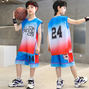 男童夏装中国篮球服套装，中小学生运动训练背心，球衣中大童宽松短裤