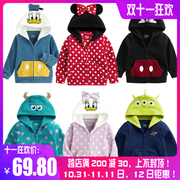 出口日本秋冬季男女儿童摇粒绒，连帽外套宝宝可爱动物造型上衣保暖