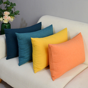 北欧纯色家用亚麻抱枕靠垫，套长方形不含芯大号，客厅沙发靠背套定制