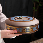 紫砂茶叶罐陶瓷大号码密封存醒茶罐白茶，普洱茶盒茶饼罐茶叶收纳盒