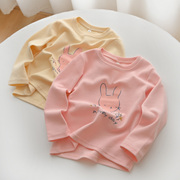 可爱小兔 儿童纯棉磨毛长袖T恤 女童打底衫 舒适百搭 春秋款童装