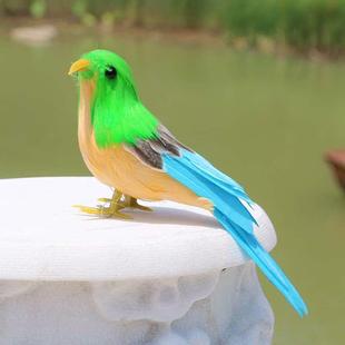 仿真羽毛小鸟摆件彩色，假鸟家居创意，装饰品麻雀鸟巢动物工艺品