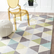 简约欧式美式彩色三角地毯，客厅茶几沙发地毯卧室，床边手工腈纶定制