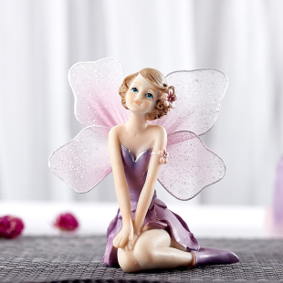 欧式可爱树脂天使花仙子娃娃摆件家居装饰品车饰摆设生日蛋糕装饰