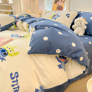 ins迪士尼纯棉四件套100全棉床单被套儿童卡通床品宿舍床上三件套