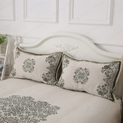 棉麻床单加厚老粗布单双人床单枕套简约欧式床盖提花正反两用床单