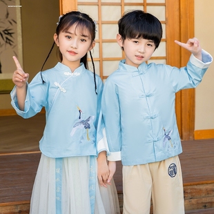 幼儿园园服夏装套装儿童古装，新汉服(新汉服)朗诵演出服小学生校服班服