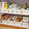 厨房橱柜收纳盒水槽下置物架整理盒带轮桌面储物盒零食杂物收纳筐