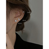 S999纯银锆石耳钉女千足银养耳洞耳环防过敏精致小巧免脱耳棒耳骨
