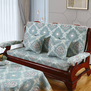 实木红木质沙发垫带靠背连体加厚中式四季防滑老式春秋椅海绵坐垫
