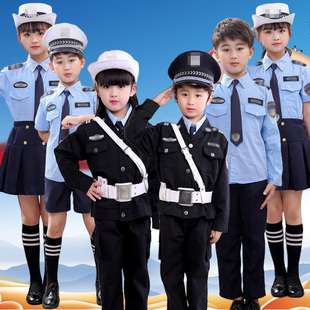 儿童警察服警服套装幼儿园扮演小警官服小交警，交通服装制服表演服