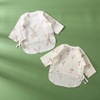 婴儿夏季纯棉纱布薄款半背衣宝宝系带，开衫上衣新生儿小兔和尚服