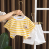 婴儿衣服夏季休闲短袖短裤六7八9十个月一周岁男宝宝洋气分体套装