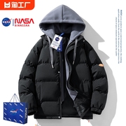 NASA羽绒服男士冬季2023年加厚棉袄短款外套潮牌男款连帽棉服