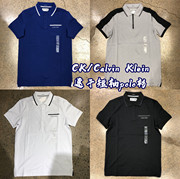 CK/Calvin Klein男士夏季速干透气口袋短袖polo衫翻领T恤
