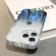 网红高级感ins苹果14手机壳渐变色波浪13保护套iphone15promax硅胶11气囊防摔12荧光软壳xr全包xsmax男女