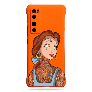 华为nova7pro手机壳半包无边框，小众欧美风潮牌恶搞橙色超薄适用se