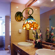 欧式地中海创意壁灯，美式乡村柳叶灯饰卧室，床头灯浴室卫生间镜前灯