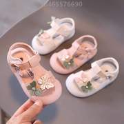 防滑凉鞋半鞋子新包头_婴幼儿一岁三岁宝宝夏款学步鞋女2023女宝