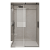 原素极简无框一字型移门浴室卫生间淋浴隔断干湿分离淋浴房玻璃门