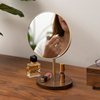 梵瀚实木化妆镜台式桌面家用复古镜子，高清大(高清大)镜面可旋转梳妆镜