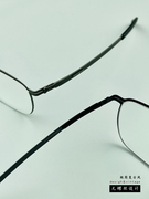 icberlin方形大框眼镜架男德系极简无螺丝设计超轻轻薄钢片眼镜框