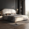 现代简约轻奢真皮床主卧1.8米双人床，意式高端软包婚床2x2.2米大床