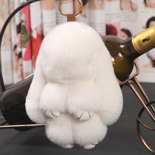 毛绒兔正版兔挂件玩具，纯手工生日礼物獭兔毛，装死兔汽车钥匙扣玩偶