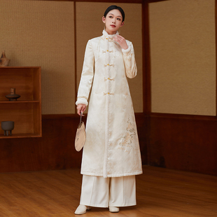 改良旗袍棉服女2023外套，中式女装中国风，唐装新中式老钱风毛领棉袄