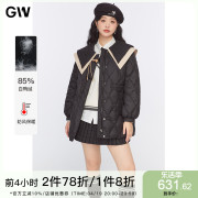 gw大码女装披肩领白鸭绒，羽绒服2022冬微胖mm宽松显瘦小众上衣