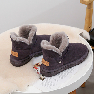 2021冬季铆钉雪地靴女短筒皮毛，一体短靴加厚羊毛靴防滑短靴子
