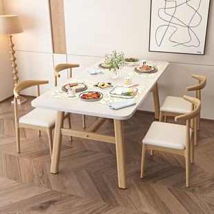 家用餐桌椅小户型出租房，组合吃饭桌子餐饮商用长方形，桌椅公寓餐桌