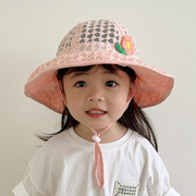 女童防晒帽子夏季薄款大帽檐网款婴儿太阳帽春夏女宝宝遮阳渔夫帽