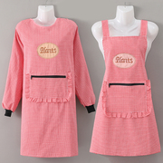 纯棉长袖围裙冬季全棉，反穿衣夏季防水罩衣女工作服家用厨房防油