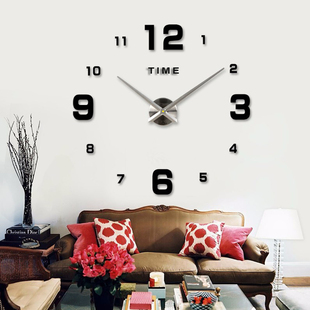3d免打孔挂钟钟表，立体北欧简约创意时钟，现代客厅装饰艺术静音挂表