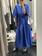 韩国直邮夏日调色盘多巴胺显白宝蓝色系带宽松短袖连衣裙