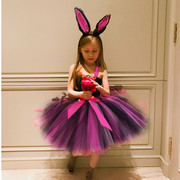 万圣节女中大童兔子蓬蓬连衣裙小礼服兔女郎角色扮演舞台演出服装