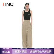 IMMI 设计师品牌IINC 23SS粘纤麻感高腰阔腿长裤