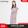 mbmindbridge百家好夏季韩版女士设计感连衣裙，收腰v领显瘦中长裙