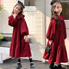 女童红色连衣裙，秋冬2023韩版亲子母女装，中大童女孩公主裙
