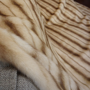 北欧INS风格竖条纹简约仿皮草水貂床毯样板间经典奢华沙发皮草毯