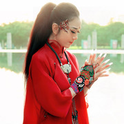 杨丽萍同款护腕中国风，云南原创民族风刺绣花手套，指复古饰品女帆布